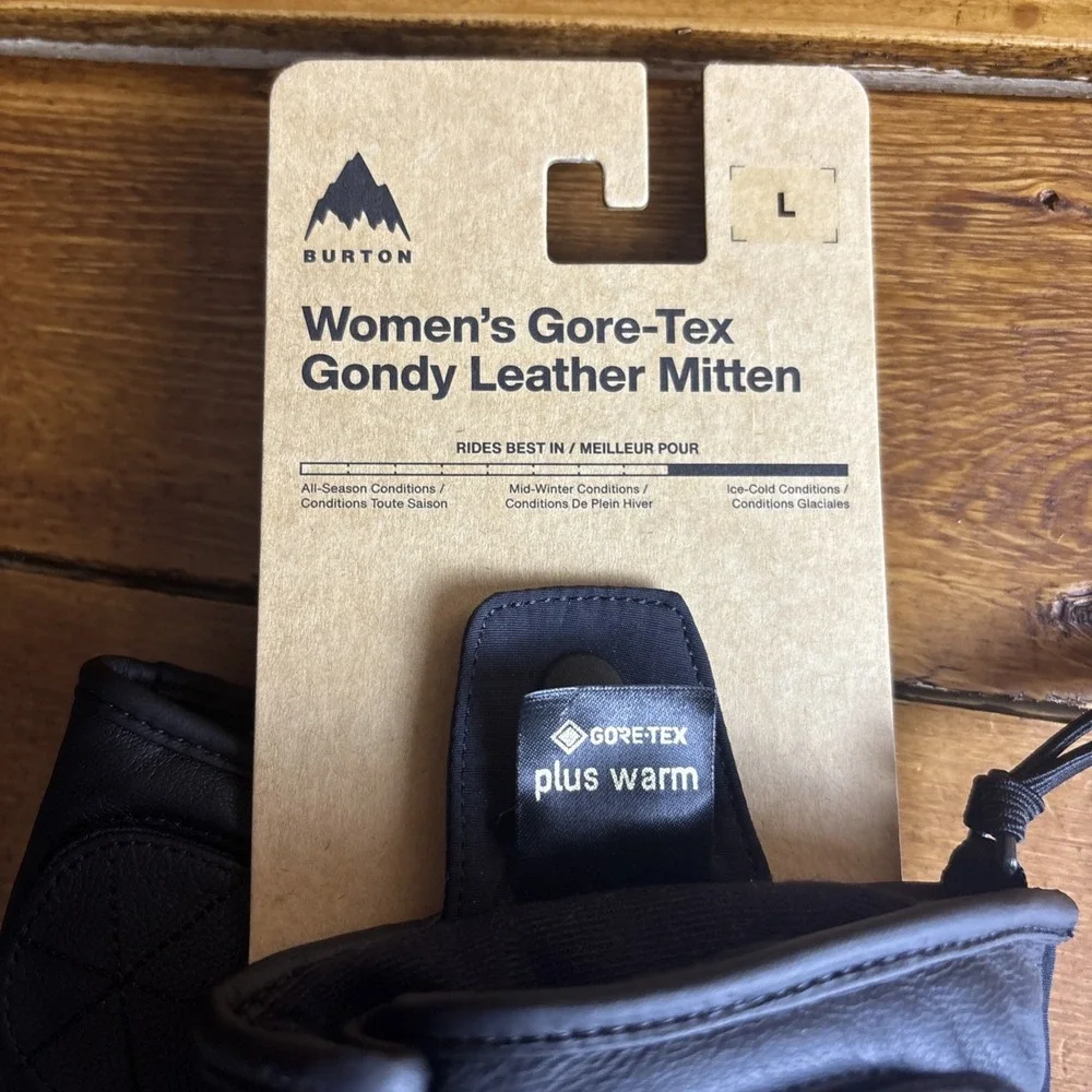 Burton Women's Black Gore-Tex Leather Mittens